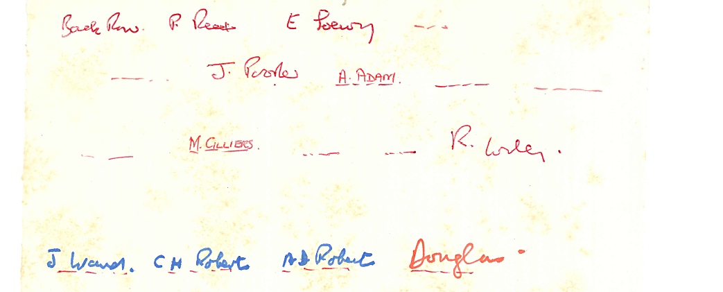 1939 Names of Group hand written