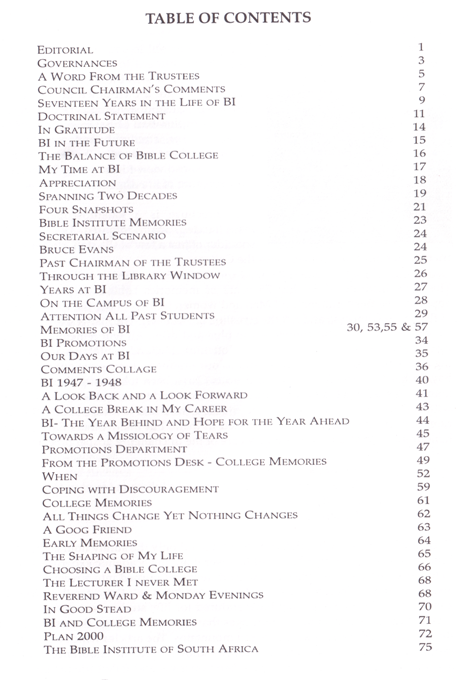 BI 75 Table of contents 15